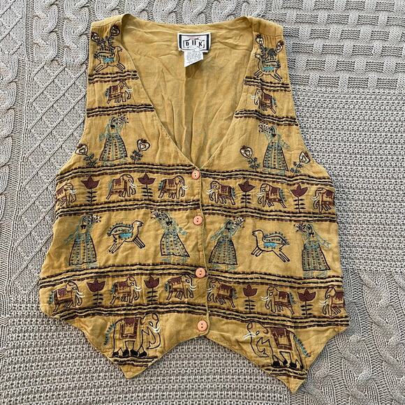Vintage Jackets & Blazers - Vintage D II K by K.V.M beaded vest ~ S